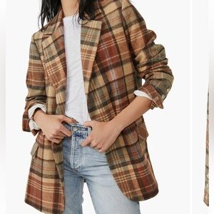 Free People Plaid Women's Blazer/Coat